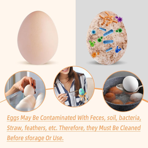 2PCS Reusable Silicone Egg Cleaner - Effective Egg Washer & Scrubber for Fresh Eggs, Perfect Chicken Coop Accessory & Cute Easter Gift (White + Brown)